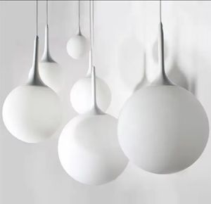 Candelabro de luz colgante de cristal blanco leche LED Simple nórdico para tienda de ropa, tamaños medios de lámpara para aplicación en el hogar y la Oficina - Product Image 1