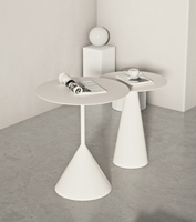 Mini Table d'appoint de balcon avec support de rangement Petit ensemble de table à thé pour salon canapé chevet comprend des matériaux en acier métallique