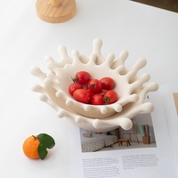Corbeille à fruits et plateau de rangement bleu pour la maison, style nordique simple, pour table basse de salon, idéal pour les collations et bonbons, modèle à motif uni, pour l'export.
