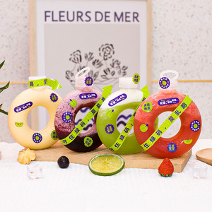 Botella de PET de 500 ml con Forma de Donut para Té con Leche/Refresco/Zumo, con Tapa de Rosca y Serigrafía para Envasado de Bebidas, Venta al por Mayor - Product Image 1
