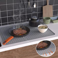 Couverture supérieure de cuisinière électrique en silicone personnalisée, extra large, imperméable, résistant à la chaleur, tapis de comptoir de cuisine plat pour cuisinière de table