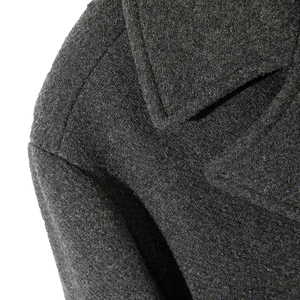 Cappotto invernale in lana grigia doppiopetto da <span class=keywords><strong>uomo</strong></span> e soprabito in <span class=keywords><strong>Trench</strong></span> Plus Size <span class=keywords><strong>lungo</strong></span> caldo rifinito normale - Product Image 5