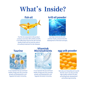 Integratore Alimentare OEM&ODM in Morbide Compresse di Olio di Pesce per Cani e Gatti con EPA/DHA e Vitamine - Salute del Cervello e dei Peli - Product Image 3