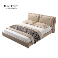 Linge de lit double king size de luxe moderne Mécanisme de lit escamotable en cuir