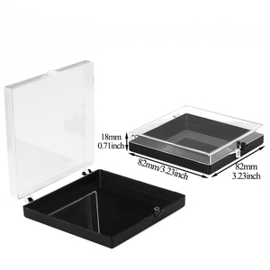 SUNSHING Clear Rigid Plastic Hinged Box Square Styrene Specimen Presentation Storage Case Acrylic Mineral Display <b>Boxes</b> - Product Image 4