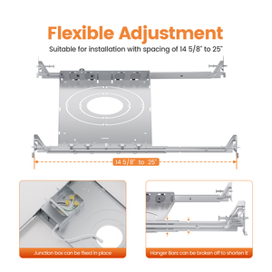 Plaque de <span class=keywords><strong>montage</strong></span> ronde extensible durable <span class=keywords><strong>pour</strong></span> nouvelle construction, 160 mm (6 po), avec barre de suspension et rebords - Product Image 2