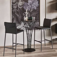 Tabouret de bar réglable en cuir véritable et acier inoxydable, style italien de luxe léger, moderne et minimaliste, pour la maison et l'extérieur