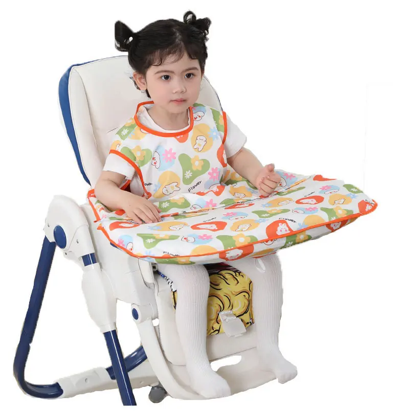 뜨거운 판매 방수 턱받이 아기 민소매 인쇄 패턴 커버 모든 의자 아이 전체 수유 누출 방지 턱받이