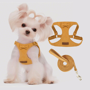 Özel Logo Modası Dokulu Tasarım Köpek Tasması Seti ve Tasma Seti Papyonlu Yavru Köpek Tasması Evcil Hayvan Ürünü - Product Image 1