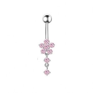 100 Tipos de Piercings de Ombligo de Acero Inoxidable con Circonita Rosa, Diseño de Mariposa, para Niños, Bodas, Unisex, Venta al Por Mayor - Product Image 4