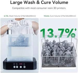 Creality UW-03 2-in-1-Harz-3D-Drucker Verbesserte 405-nm-UV-Härtungs-Rotationskasten-Eimer LCD/DLP/SLA-Wasch härtung station für Größe - Product Image 2