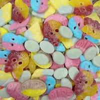 Bonbons gélifiés suisses, style suédois, ovales, moelleux, acidulés, doux, bicolores, bonbons fruités, en vrac