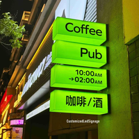 Boîte à lumière LED en aluminium avec logo personnalisé, décoration extérieure pour entreprise, montage mural, étanche, haute luminosité, signalisation néon certifiée CE