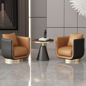 Sillón Giratorio Moderno de Cuero para Recepción, Ideal para Vestíbulo de Hotel, Salón de Belleza, Sala de Estar o Negociación - Product Image 2