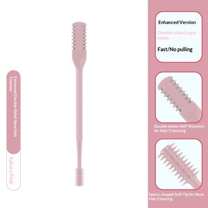 Tondeuse à poils de nez portable, rotative à 360°, coupe-poils nasaux manuel, outil de toilettage facial double face, 5 pièces colorées - Product Image 6