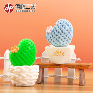 Dp Mini Cactus Home Letters, decoraciones de resina para escritorio e interior de coche, 4 piezas - Product Image 4