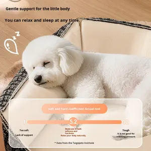 Tempat Tidur Anjing Teddy Bichon Ukuran Kecil, Rumah Anjing Semua Musim, Kain Dapat Dilepas dan Dicuci, Tipe Sofa Hangat Musim Dingin, Tidak Perlu Perakitan - Product Image 2