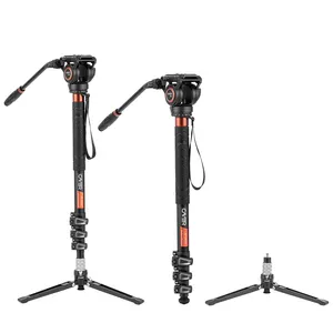 Cayer AF34DVH6 Professional Camera Monopod with Fluid Head and Carry Bag, 3-in-1 Mini Tripod and Hiking Trekking Pole Function