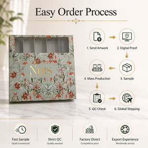 Caja de Regalo Personalizada para Ramadán y Eid, Empaque Rígido de Lujo <span class=keywords><strong>con</strong></span> Ventana para Dátiles, Nueces y <span class=keywords><strong>Galletas</strong></span>, <span class=keywords><strong>con</strong></span> Inserto y Logotipo en Lámina Dorada - Product Image 5