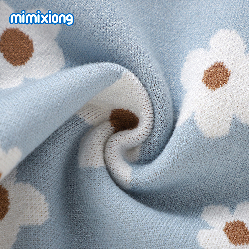 ORANGLES Mimixiong Oeko-Tex Newborn Flower Knitted Baby Jumpsuit – Lovely Baby Girls Sweater Romper Clothes - detailed closeup view - Image 3 of 4 | great for travel | Texas | Free Shipping ORANGLES