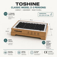 Barbecue portable jetable sans fumée pour table, idéal pour intérieur, patio, camping, camping-car