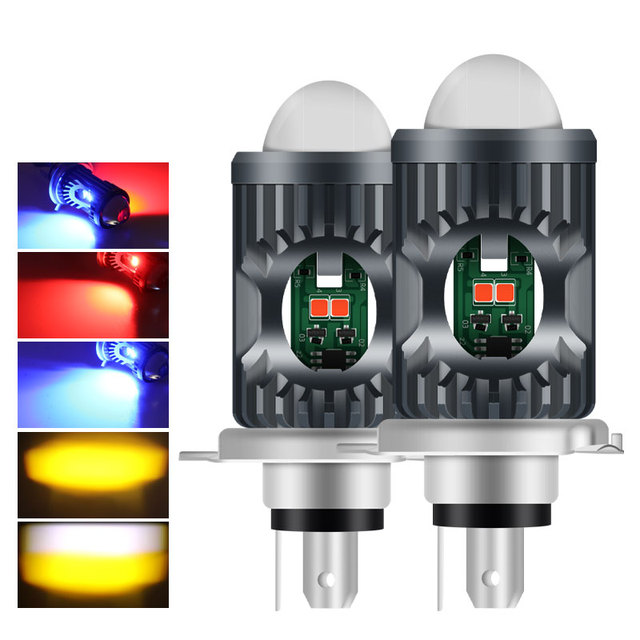 H4 Led Motorcycle Headlight BA20D P15D Lamp 12-80V LED Motorbike Lamp Fog Lamp Scooter ATV Light White Yellow High Low Beam