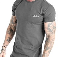 T-shirts pour hommes à coupe classique, imprimés sur mesure, de haute qualité, en coton/élasthanne tricoté, respirants, écologiques, pour la gym et le fitness, coupe musclée courte