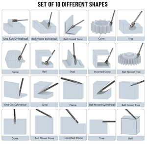 Phụ kiện dụng cụ mài xoay hai lưỡi cắt kép bằng cacbua vonfram, cán 6mm 12mm 1/4 inch, mã SA SF SC SB SL - Product Image 4