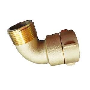Conexión de Latón Forjado y Fundido de 1-1/2" FNPT X <span class=keywords><strong>MNH</strong></span>, Estándar NFPA, 90 Grados °   Codo Giratorio Continuo - Conector Duradero para Mangueras Contra Incendios/Tuberías de PVC - Product Image 1