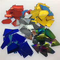 Pierres acryliques de miroir de dos plat de forme mélangée cousues sur la pierre de miroir