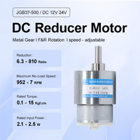 JGB37-500 miniatur Motor elektrik 12V/24V DC dapat diatur 67 RPM 90 rasio gir Magnet permanen logam kopling kecepatan rendah