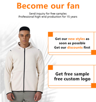 Vente en gros de vêtements de sport décontractés pour hommes Poches à fermeture éclair Entraînement Hauts de course Gym Fitness Veste de course pour hommes avec sweats à capuche