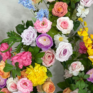 ซุ้มดอกไม้ประดิษฐ์ทำมือจากผ้าไหมเทียมสีแดง รูปทรงดอกไฮเดรนเยีย ดีไซน์ทันสมัย เป็นมิตรกับสิ่งแวดล้อม หรูหรา กันน้ำ เหมาะสำหรับงานแต่งงาน - Product Image 4