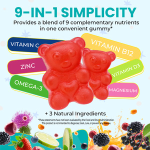 Gomitas Veganas de Zeolita Acentiallabs <span class=keywords><strong>9</strong></span> en 1, Suplementos Dietéticos Diarios, Gomitas de Zeolita <span class=keywords><strong>Detox</strong></span> para Niños, Apoyo Digestivo y para los Huesos - Product Image 3