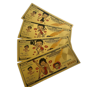 Banconota d'Oro Bifacciale Betty Boop Anime 2026 America Placcata in Oro 24K per Collezione - Product Image 1