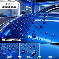 Film de protection de peinture (PPF) en TPU chromé bleu 1,52*15m 7,5 mil, finition miroir, hydrophobe, pour voiture, films décoratifs, film de recouvrement pour voiture, vinyle pour voiture