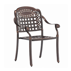 Chaise d'extérieur en aluminium moulé, design traditionnel, résistante aux intempéries, mobilier de jardin, sièges de terrasse - Product Image 1