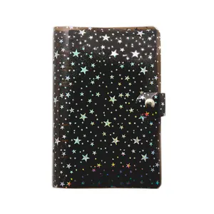 2020 kreatif Anak Sekolah Cute PVC Notebook Kartun Unicorn Buku Harian Glitter Cair PVC Sampul Spiral Notebook