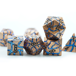 Estilo azul brillo Mica Metal alta calidad Conjunto personalizado 16mm Cooper <span class=keywords><strong>Color</strong></span> juego de dados con número negro Dnd - Product Image 6