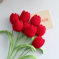 Fil à tricoter en fleurs artificielles en gros, accessoires DIY faits à la main, cadeau, tournesol, rose, tulipe, œillet, décoration maison, Noël, Pâques