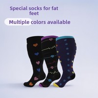 Chaussettes de compression personnalisées grande taille pour mollets larges, en nylon, hauteur genou, respirantes, pour la course, le fitness, les voyages, hommes et femmes, vente en gros