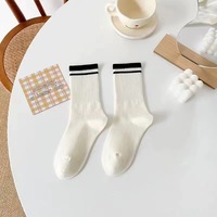 Chaussettes de sport personnalisées de style coréen, amusantes, de dessin animé, en tricot d'automne, en spandex/nylon/coton, séchage rapide, antibactériennes