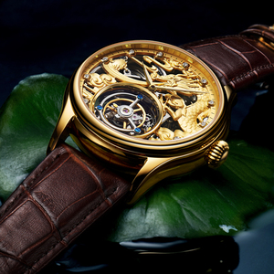 จัดส่งของสำหรับนาฬิกาโครงกระดูกไขลานนาฬิกาแร่ Tourbillon หนังกันน้ำขนาด22มม. หังโจว - Product Image 3