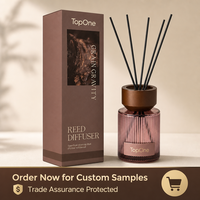 Diffuseur de parfum en verre de luxe TopOne, design ondulé moderne, diffuseur d'huiles essentielles avec couvercle en noyer massif pour le parfum des halls d'hôtel