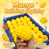 Jouet Squishy en Gros en Forme de Brique de Mangue, Jouet Anti-Stress à Rebond Lent, Jouet Squishy Viral Xiaohongshu en Forme de Mangue