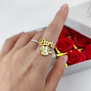 <span class=keywords><strong>Inciso</strong></span> personalizzato qualsiasi anello di <span class=keywords><strong>nome</strong></span> del personaggio dei cartoni animati per bambini Mouse <span class=keywords><strong>nome</strong></span> cuore braccialetto gioielli personalizzati per bambini di moda - Product Image 1