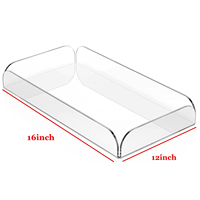 Plateau de rangement en acrylique transparent pour bureau, chambre, salle de bain, comptoir, organisateur de cosmétiques et articles divers