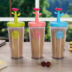 Portable Creative Plastic Reusable Eco-Friendly Drinkware Direct Drinking Straw Custom Logo Printed Water Cup for Office Sports