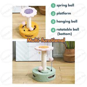 Torre para Gatos de Tamaño Pequeño con Poste Rascador, Cubierta de Sisal sin Residuos, Árbol para Gatos Multifuncional - Product Image 4