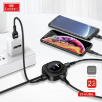 Hub USB Earldom 4 ports, séparateur de prise, interface d'extension USB 2.0, hubs pour ordinateur portable, PC, Mac, ordinateur de bureau, hub USB, alimentation externe